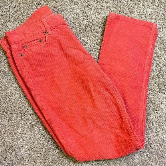 J. Crew Orange Corduroy City Fit Pants 26R - Picture 2 of 4